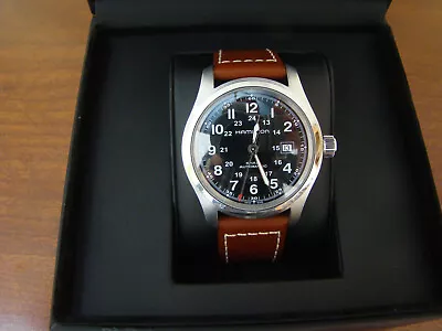 Hamilton Khaki Field Men's Automatic Watch 42mm Leather Strap H70555533 Serviced • $355