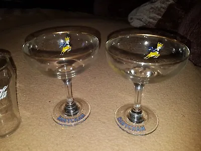 Babycham Vintage 1970 Drinking Glasses - With Yellow Fawn Deer Design • £15