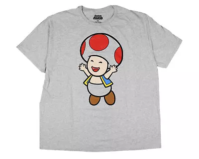 Super Mario Men's Distressed Jumping Toad Character Heather T-Shirt Tee (3XL) • $13.95