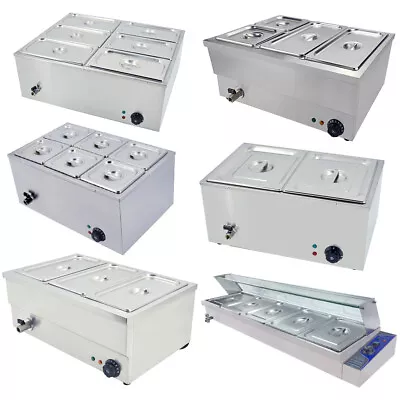 Stainless Steel Bain Marie Electric Wet Heat Food Warmer Commercial GN Pan &Lid  • £159