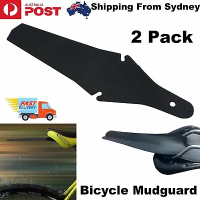 2 Pack Bike Ass Saver Bicycle Rear Fender Mudguard Mud Guard Road MTB AU - Black • $6.85