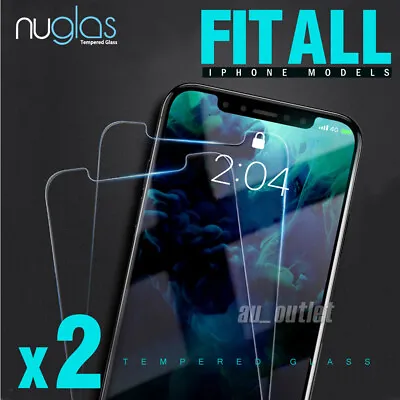 $6.95 • Buy 2xGENUINE NUGLAS Tempered Glass Screen Protector Apple IPhone 11 Pro X XS Max XR