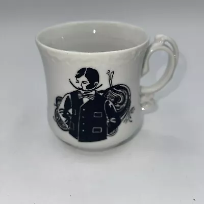 Vintage Mustache Guard Coffee Mug Tea Cup Depicting Dapper Dali Mustache Man • $18