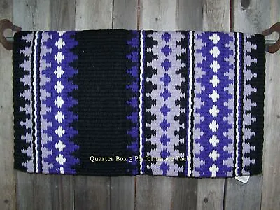 Catalina Show Blanket - 38x34 (Black Base/Purple Accents) By Mayatex • $139.50
