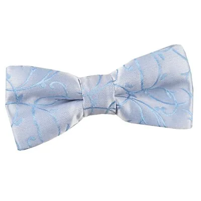 Baby Blue Boys Bow Tie Woven Swirl Patterned Wedding Pre-Tied Bowtie By DQT • £6.49