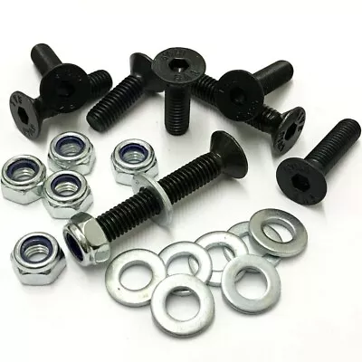 £5.72 • Buy M3 M4 M5 M6 M8 Black Socket Countersunk High Tensile Bolt Zinc Nyloc Nuts Washer