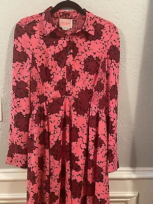 Kate Spade Pink Bubble Dot Smocked Dress Size 8 • $40