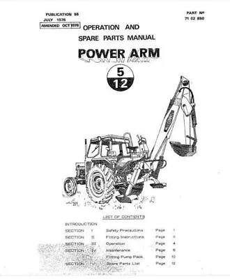 McConnel Power Arm 5/12 Operators Parts And Service Manual • £19