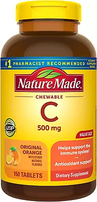 Nature Made Chewable Vitamin C 500 Mg Dietary Supplement For Immune Support 15 • $20.17
