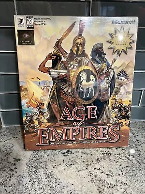 Age Of Empires 1998 Big Box Windows 95 98 NT4.0 Vintage PC Game 1.0 Sealed Game • $680