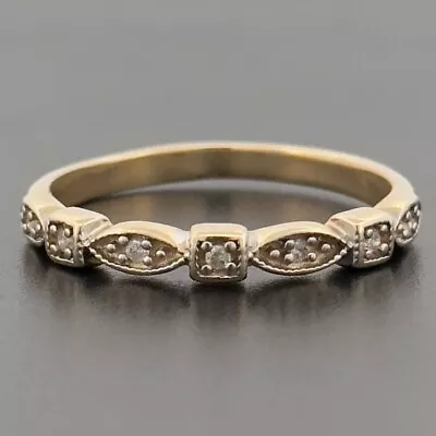 9ct Yellow Gold Diamond Eternity Ring Size R • £155