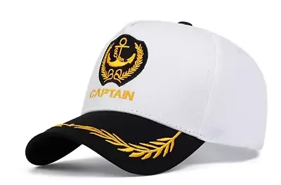 Nautical Cap Yacht Captain Hat Sailor Adjustable  Sailing Navy Boating Baseball • $9.98