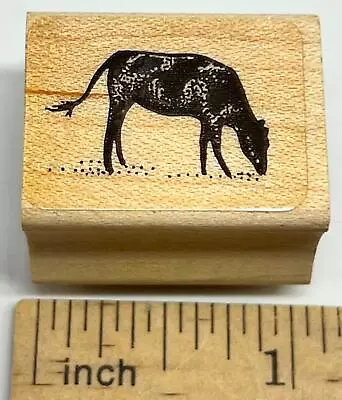 Cow Rubber Stamp Stampscapes Wood Mounted Farm Animal Grazing • $7.95