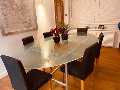 Large Bespoke Designed Glass Top Dining Table Seats 10 Comfortably * • £395