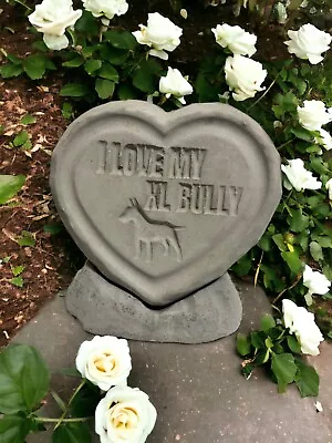 I Love My XL Bully Engraved Heart Stone Weather Resistant Ornament Display Decor • £10.99