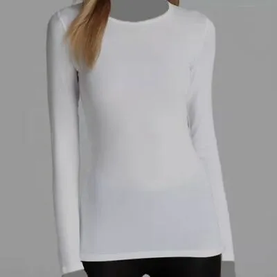 $138 Majestic Paris Women's White Soft Touch Long Sleeve Round Neck Tee Top Sz 4 • $44.38
