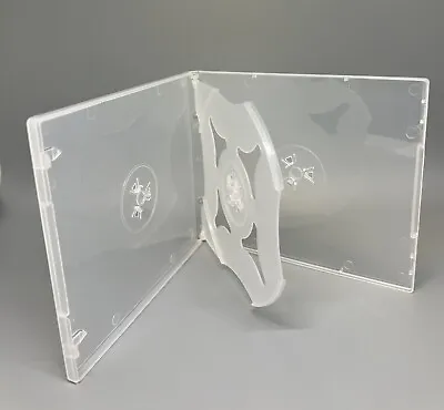 1 NEW 10MM CD DVD POLY QUAD (4) CASE W SLEEVE CLEAR MADE IN US 1154Q • $6