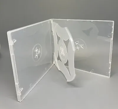 10 NEW 10MM CD DVD POLY QUAD (4) CASE BOX W SLEEVE CLEAR MADE IN US 1154Q • $14.99