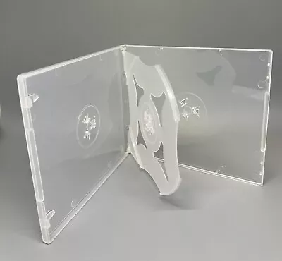 3 NEW 10MM CD DVD POLY QUAD (4) CASE BOX W SLEEVE CLEAR MADE IN US 1154Q • $7.99