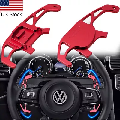 2x Red Steering Wheel Paddle Shifter Extension For 2015-2022 VW Golf GTI MK7 DSG • $23.99