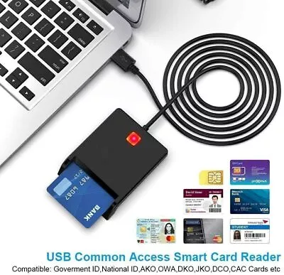 USB 2.0 Smart Card Common Access-Bank Card-ID Reader DOD Military CAC For Mac OS • $12.69