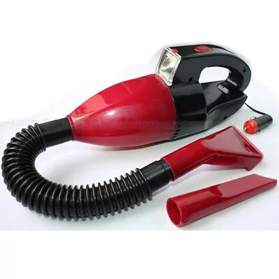 12v Portable Car Vacuum Cleaner Dc Bag Less With Search Light Caravan Handheld • £10.99