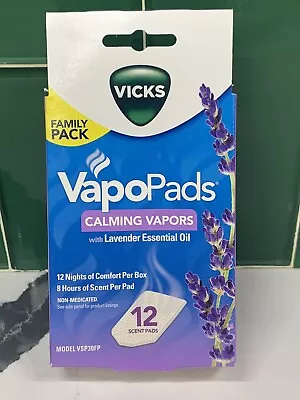 NEW VICKS VapoPads CALMING VAPORS Lavender Essential Oil 12 Pads Family Pack • $9.99