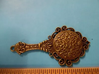 French Fashion Doll Hand Held Mirror D~antique Bronze~vintage Look~metal Charm • $4.50