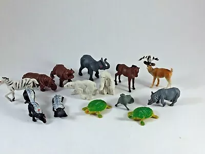 Lot 14 Vintage Zoo Farm Animals Plastic Hong Kong Miniature Zebra Turtle Skink + • $9.92