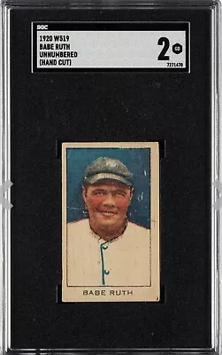 1920 W519 Unnumbered Babe Ruth SGC Good 2- Pop 2 3 Higher * 1st Yankees Card?* • $11999