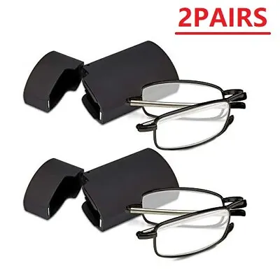 $10.11 • Buy 2Pairs Foldable Reading Glasses Anti UV Glare Eyestrain Readers For Women Men