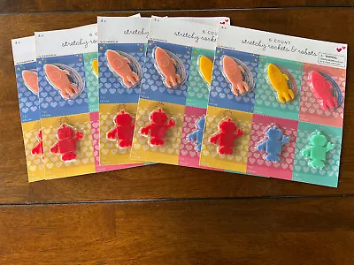 5 Packs Stretchy Rockets & Robots Red Blue Yellow 6 Count Party Favor NEW • $6.99