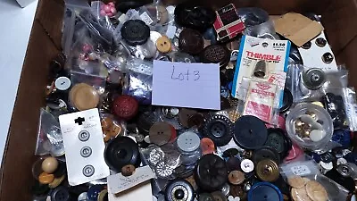 Vintage Buttons Lot-Bagged- Loose -Some On Cards- All Kinds! Lot #3 • $14.99