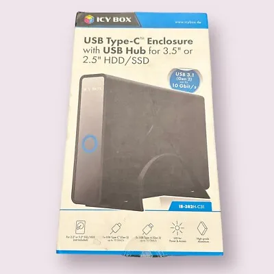 1 Bay ICY BOX IB-382H-C31 Type-C 2.5/35'' SATA Enclosure USB 3.2 (Gen 2) 3 Por • £32