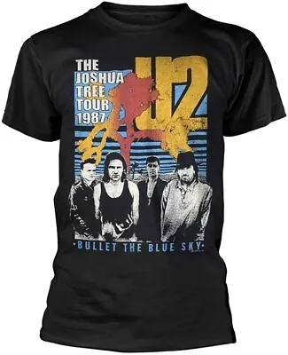 Mens T-shirt U2 Black Bullet Rock Band • £13.99