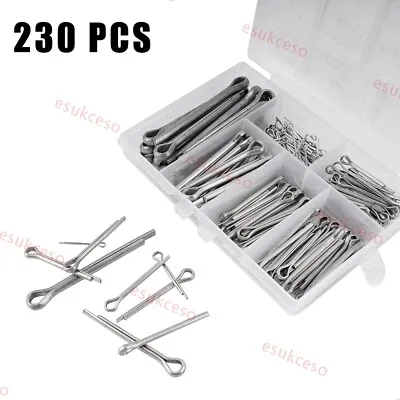 Various Sizes 304 Stainless Steel Cotter Pin Assortment Set Value Kit230 Pcs • $10.99