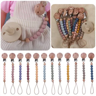Silicone Dummy Clip Baby Boys Girls Pacifier Soother Chain Holder Strap Clips  • $3.08
