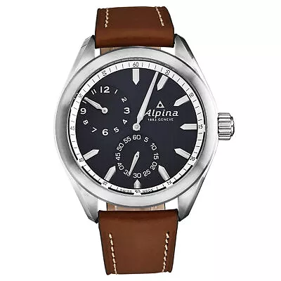 Alpina Men's 'Alpiner' Regulator Blue Dial Brown Strap Automatic AL-650NNS5E6 • $1240.84