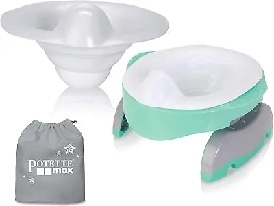 £29.99 • Buy Potette Max 3in1 Portable Folding Travel Potty Toilet Trainer Seat + Liner + Bag