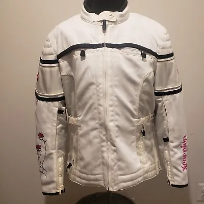 Women's Scorpion Exo Skeletal Protection Motorcycle Jacket Black White Flower XL • $65.99