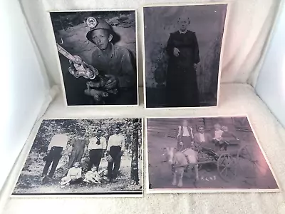 Mixed Lot Of 4 Vintage 8x10 Photographs Pictures Miner Goat Pulled Cart & More • $3.75