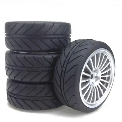 $17.99 • Buy 4pcs Rubber 1/10 On Road RC Touring Car Wheels 1.9in12mm Hex 