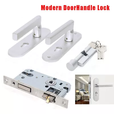 Entry Door Lock Set Door Lock Aluminum Mortise Lever Handle Security Lock Kit • $20.90