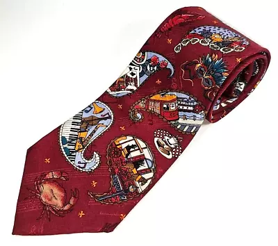 Resilio Necktie Tie Silk New Orleans USA Casino Superdome Jackson Square 4  58  • $8.75