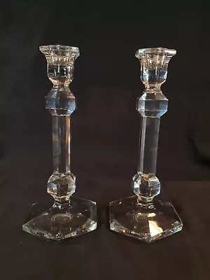 $119 • Buy Vtg Val St Lambert Lead Crystal Gardenia Candlesticks 9.75  Old Hand Signature 