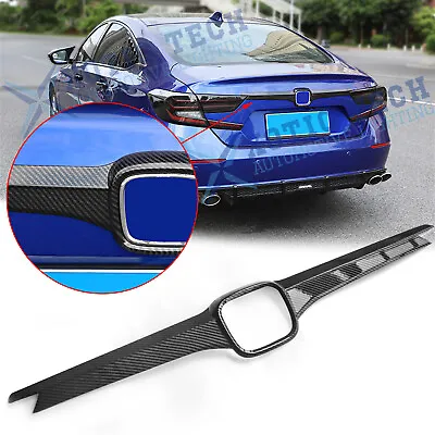 For Honda Accord 2018-2022 ABS Carbon Fiber Rear Trunk Tailgate Lid Cover Trim • $54.99