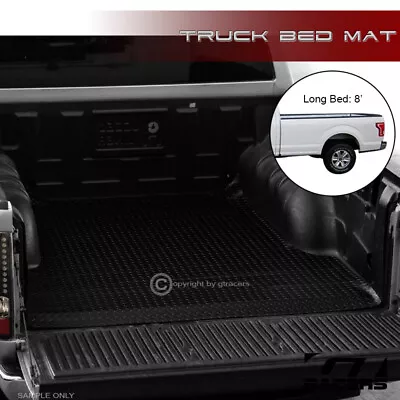 For 2004-2014 Ford F150 8' Long Cab Blk Rubber Diamond Truck Bed Floor Mat Liner • $95