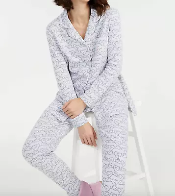 New Peter Alexander Penny Waffle Top + Pants Grey Marle Pj Set Womens S Rrp$109 • $65