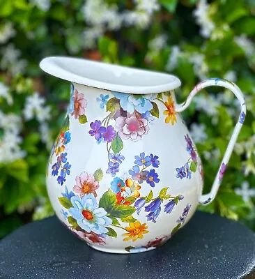 New VINTAGE MACKENZIE-CHILDS FLOWER MARKET LARGE 3qt ENAMEL PITCHER Flawed • $57