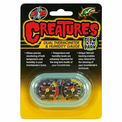 £10.42 • Buy Zoo Med Creature Combo Dual Thermometer Humidity Gauge Tarantula Invert Dial